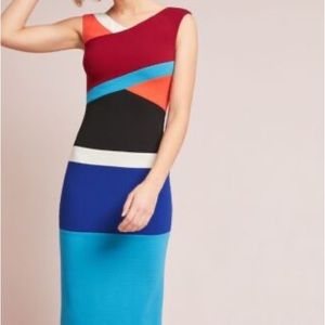 Anthropologie Tracy Reese Body Con Geometric Multi Colored Sleeveless Dress